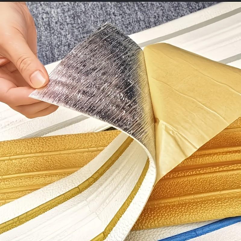 6 Rolls Self-adhesive Ceiling Cornice, Foam Wall Decorative Strip Stickers, Foldable Self-adhesive Waterproof Baseboard Wall Corner Waistline Stickers, Positive Anglection Strip, Decorative Molding