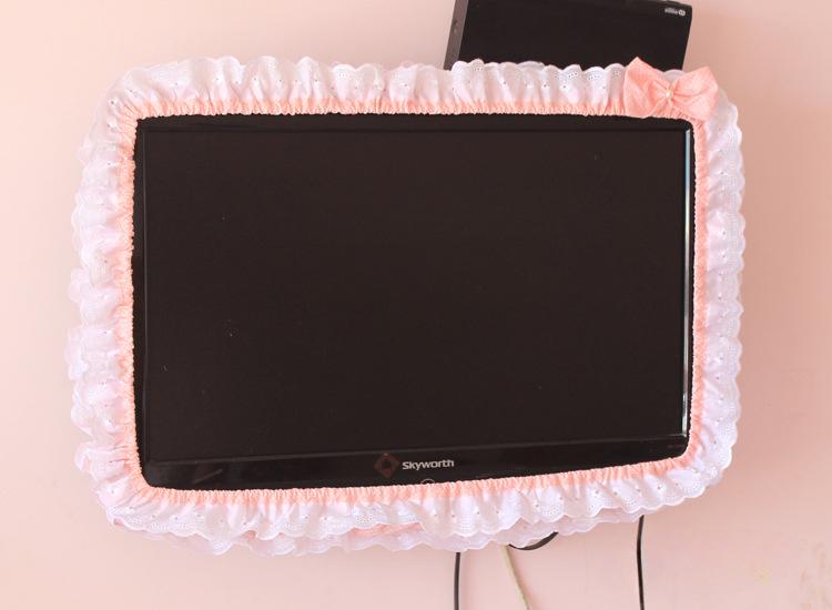 Household TV Monitor Dustproof Cover - 24-48in Stretch Fabric All-Purpose Indoor Protector, Elastic Home Care Supply with On/Off Without Lift Power-On Ready Design