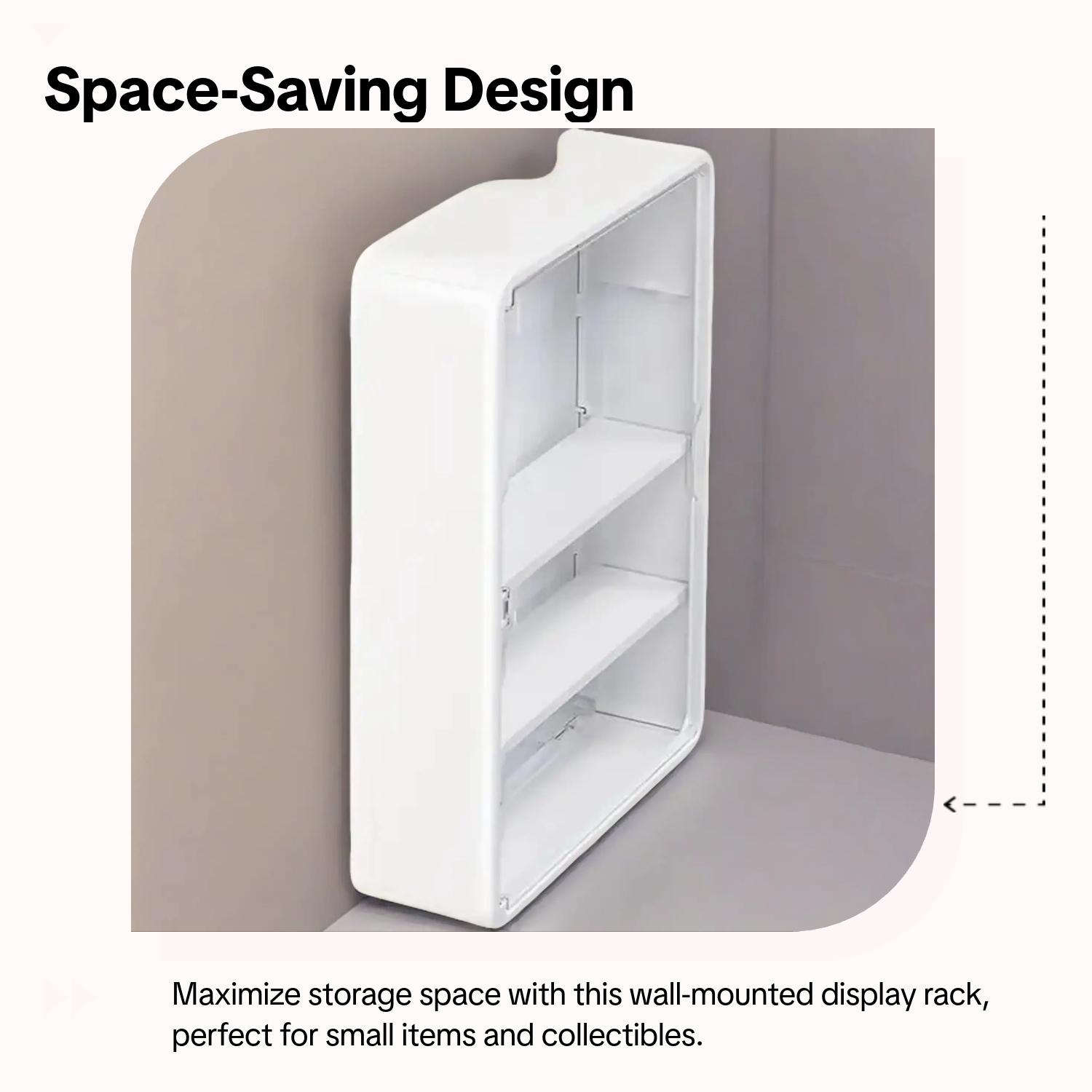 Large Wall-Mounted Display Rack for Doll Collection, 3 or 4-Tier Acrylic Storage Box with Magnetic Design, Space-Saving Clear Compartments for Action Figures and Accessories