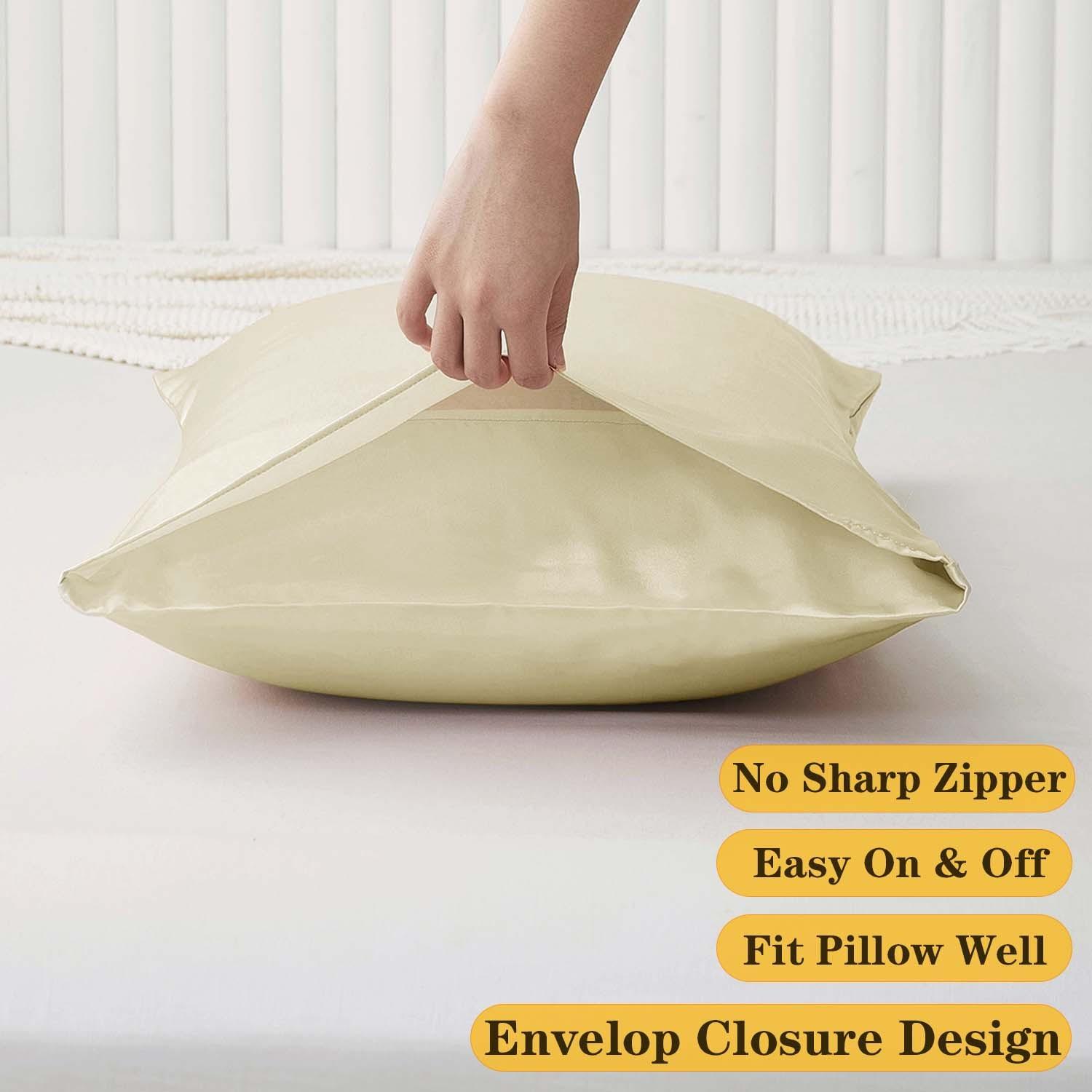 2-Piece Minimalist Solid Color Pillowcase Set Made From Premium Polyester Fabric, Skin-Friendly and Soft, Breathable and Comfortable, Durable and Wear-Resistant. Ideal for Bedroom, Sofa, and Living Room Home Decor. (Pillow Inserts Not Included)