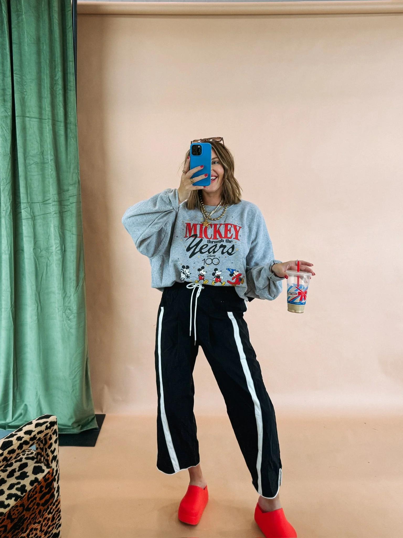 Women's Loose Wide-Leg Pants, Casual Drawstring Elastic Waist Colorblock Sportswear, Fashion Y2K Nine-Quarter Pants, All Seasons