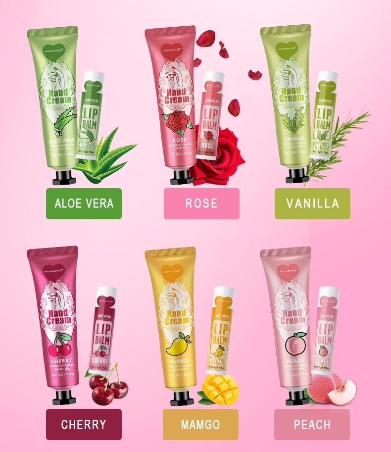 Valentine's Day Hand Cream and Lip Balm Body Gift Set, Includes 12 Hand Creams, 12 Lip Balms, 12 Heart Bags, Perfect for All Skin Types