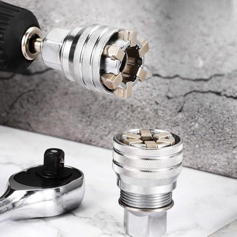 Multi-Function Universal Socket Wrench Tool, Adjustable Universal Socket Wrench, Ratchet Torque Wrench, Power Drill Accessory