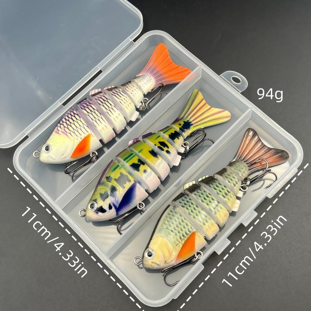 Realistic Multi-Jointed Fishing Lures - Sinking Swimbait with 3D Eyes for Freshwater Saltwater
