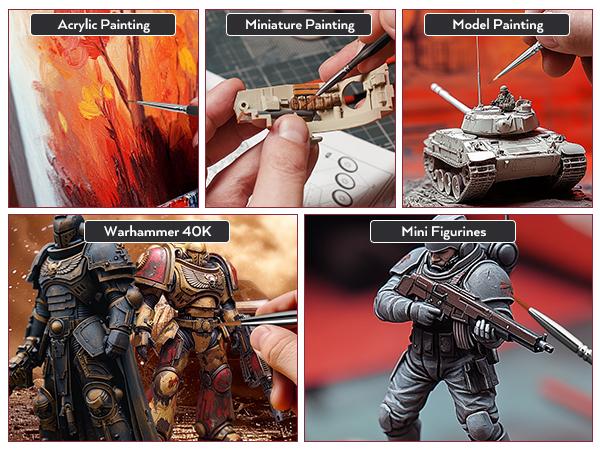 Nicpro Professional Miniature Painting Kit, Stay Wet Palette & 16PACK Detail Paint Brushes Drybrush with Nylon Bag, 100PACK Pallet Paper, 4 PACK Sponge, Mixing Paint Saver Palette for Miniature Model