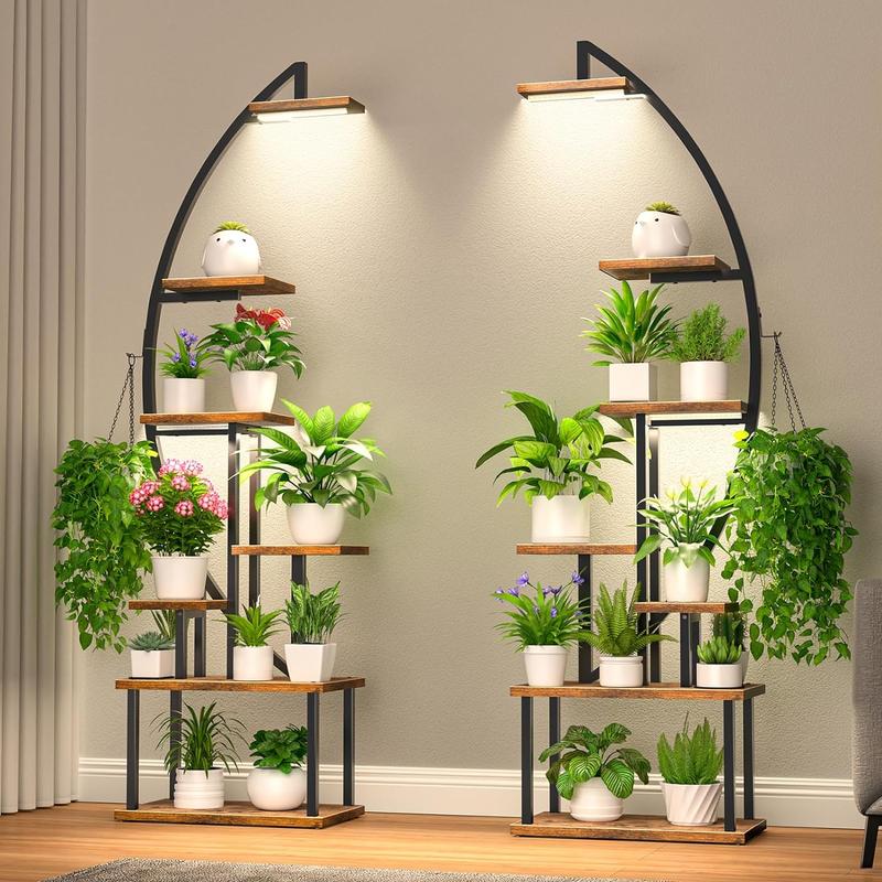 POZILAN 2 Pack Plant Stand with adjustable with Timer LED Grow Light: 14 Tier 70"Corner Shelf, Metal Display Storage Rack Organiser for Multiple Pot, Decor for Room, Ideal Gift Flower Furniture Home POZILAN 2 Pack Plant Stand with adjustable with Timer LED Grow Light: 14 Tier 70"Corner Shelf, Metal Display Storage Rack Organiser for Multiple Pot, Decor for Room, Ideal Gift Flower Furniture Home