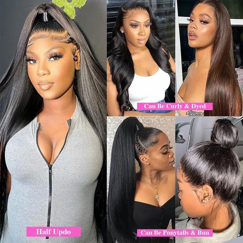 Bling Hair VIP 36 34 Inch 13X4 13X6 Straight HD Transparent Lace Front Wig Human Hair 360 Full Frontal Wigs for Women Brazilian Real Human Hair PrePlucked Natural Black Remy Hair 180% Density 4x4 Closure Wig #TikTokShopHolidayHaul