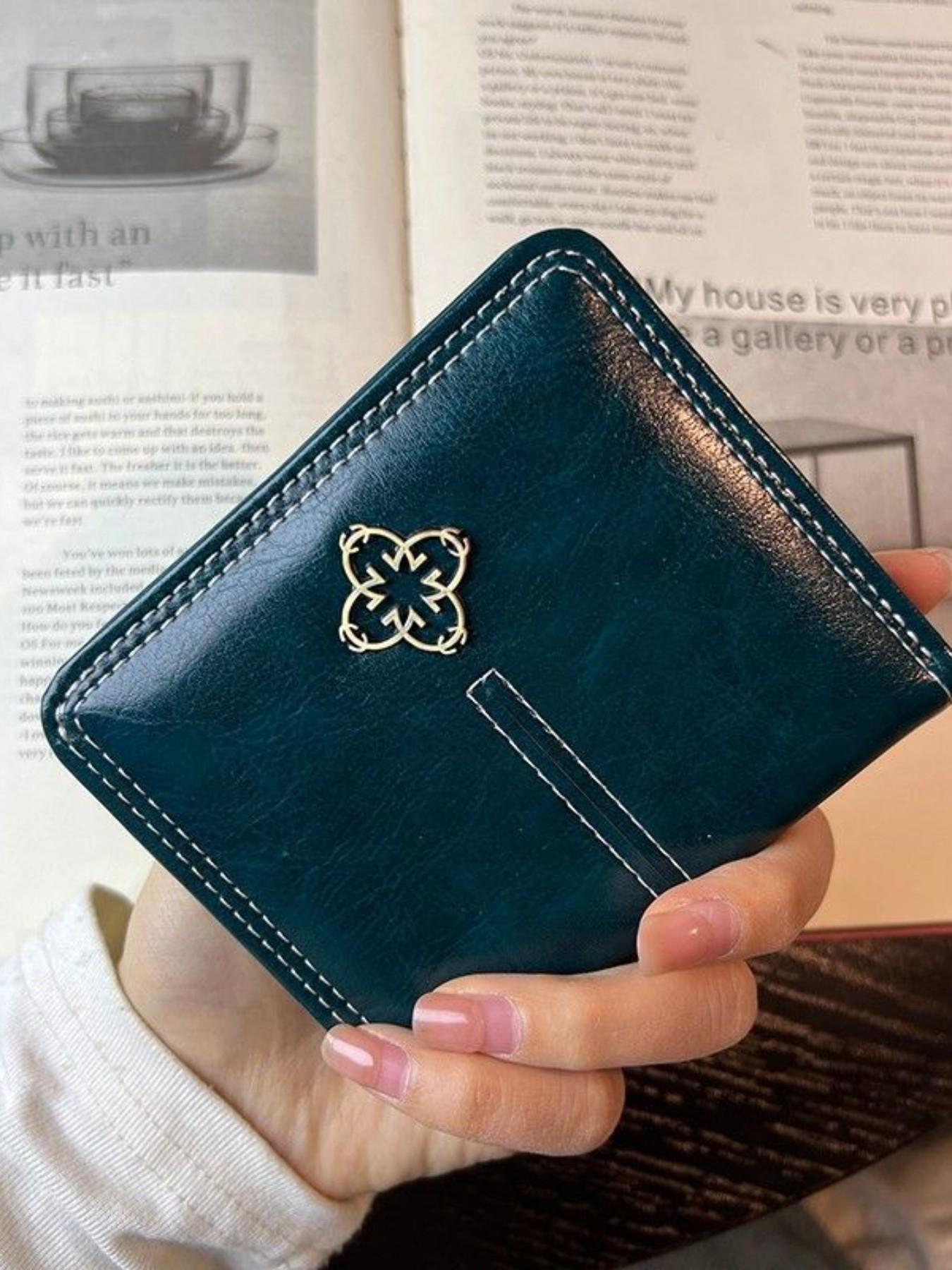 Women's Short Vertical Wallet, Vintage Fashion Style, Multiple Card Slots with Zipper Coin Pocket, Casual Daily Use Commuter Purse