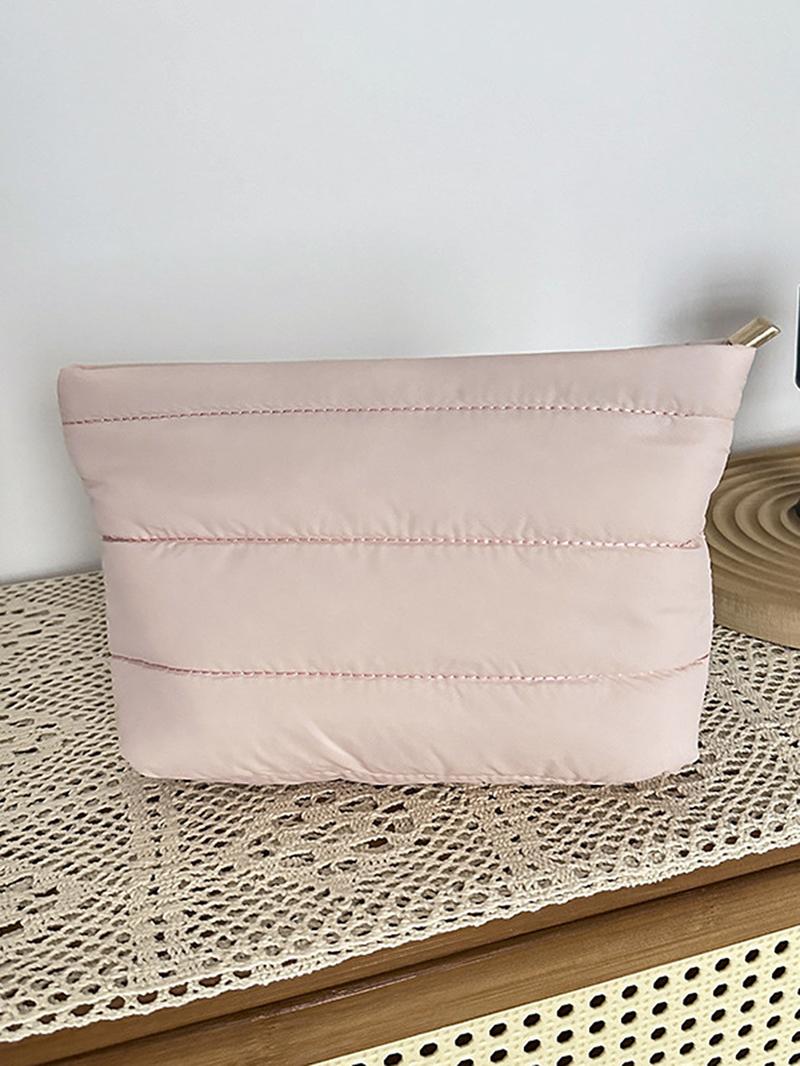 Retro leopard print design fashion cotton-padded makeup bag, Vintage vanity bag, small-scale pleated design casual simple versatile handbag, lightweight small change purse, and fashionable, suitable for daily commuting, shopping and travel, etc.