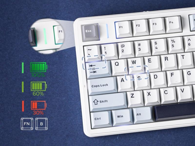 (NEW)Aula F99 Pro Mechanical Keyboard, Hot Swappable Custom Gaming Keyboard, Tri-Mode BT5.0/2.4GHz/USB-C Creamy RGB Keyboard with Numpad PBT Keycaps Multifunction Knob for MAC PC Gamer - Blue