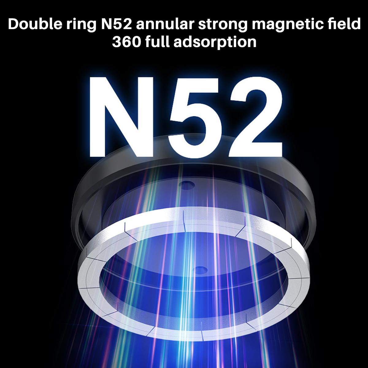 360° Rotatable Magnetic Car Phone Holder, Car Navigation Holder,Vacuum Glass Mirror Adsorption Magnetic Suction Cup Car Phone Mount,Car Mount One-Click Disassembly for Glass, Screens, Wall Tiles, Most Surfaces (Black/Silver), Christmas Gift