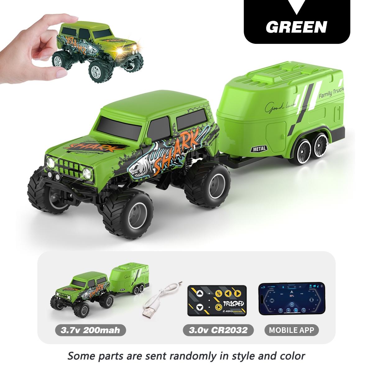 Mini Remote Control Car All-Terrain Climbing, Automatic Demonstration Mode, Spring Shock Absorption, 2.4g Interference-Free, LED Lights, Speed Gears, Remote Controlled Car