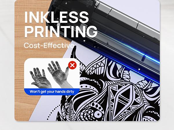 Inkless Portable Printer – Wireless Bluetooth Thermal Printer for Travel & Mobile Use, Compatible with iOS, Android, Laptop, Supports 8.5"x11" US Letter & A4 Paper, No Ink Needed deal for Office & Home