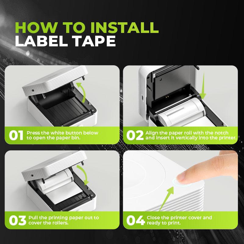 PM230 Portable Thermal Printer with 3 Rolls Paper, for DIY Creation, Study Notes, Photos，Receipts, Lists, Memos, Ideal for Valentine's Day Gift