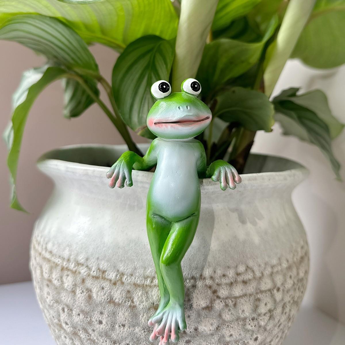 Home Garden Decorative Frog Resin Craft, Creative and Cute Personality, Portable Bonsai Decoration Hanging Ornament