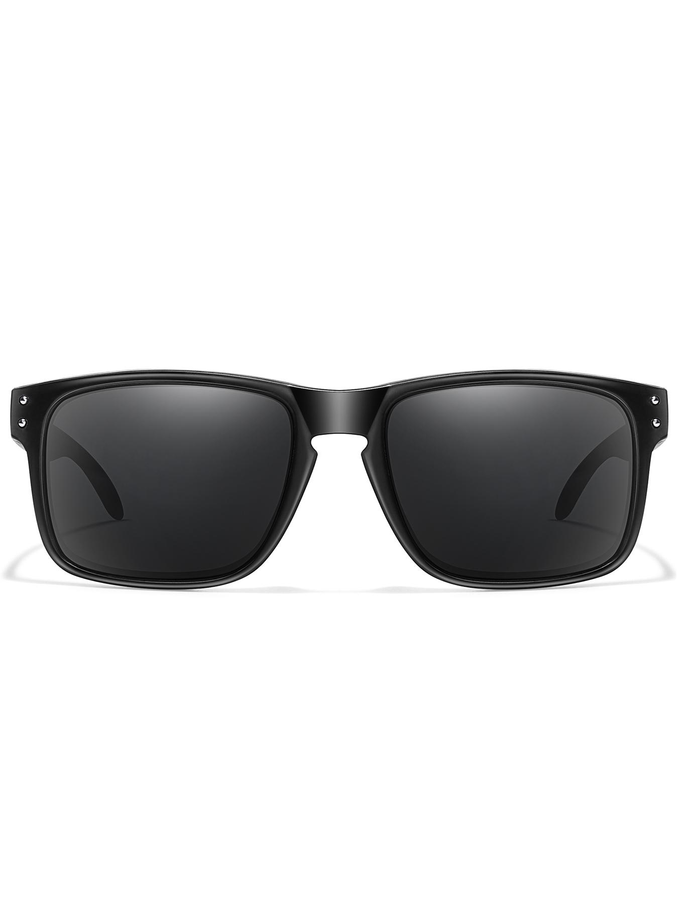 3-Piece Fashion Polarized Sports Outdoor Sunglasses Set, Unisex Cycling Hiking Eyewear, Classic Square Frame + Polarized Lenses, Daily Accessories, Sporty Eyewear, Summer Sports Sunglasses