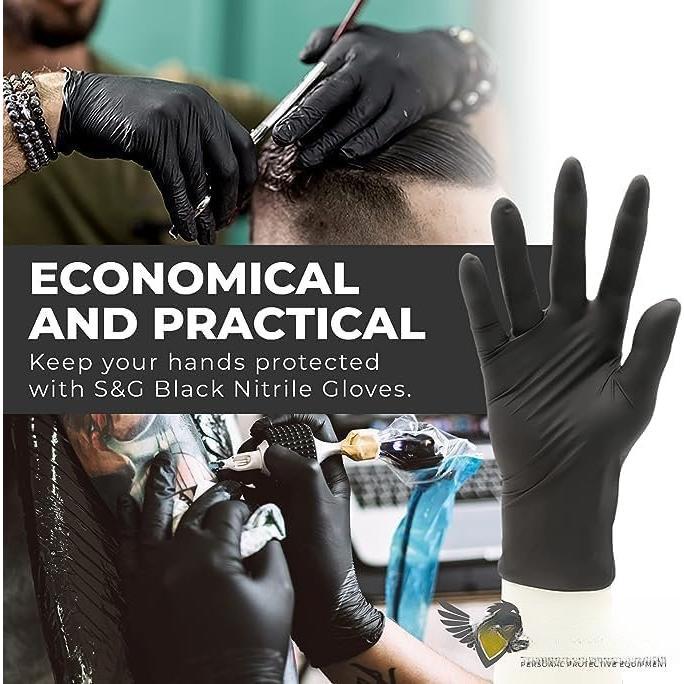Black Gloves Disposable Latex-Free Multipurpose Gloves for Cleaning, Mechanic, Cooking | 3 Mil - 100 | Medium Black Gloves Disposable Latex-Free Multipurpose Gloves for Cleaning, Mechanic, Cooking | 3 Mil - 100 | Medium