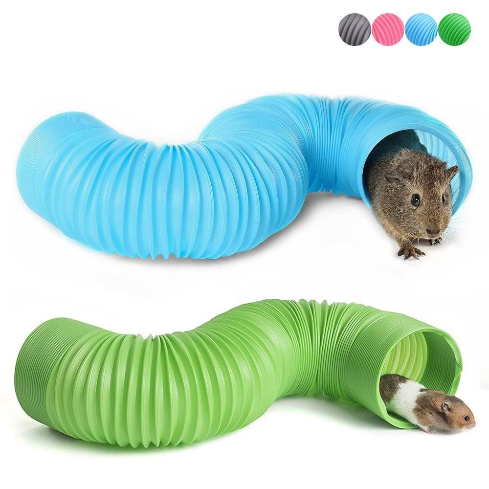 Expandable Hamster Tunnel Toy - Flexible Plastic Hideout for Guinea Pigs, Rats & Chinchillas, Interactive Play Tube for Small Animals, Cage Accessories