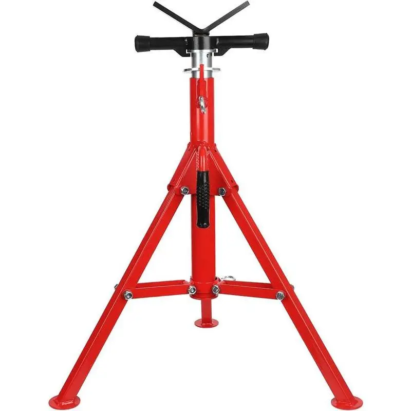 GARVEE Heavy-Duty Steel V-Head Pipe Jack Stand, Automotive Repair Tools, 28-52 in Adjustable Height, 2500lb Load Capacity, Foldable Portable Legs, Ideal for Car Welding Projects