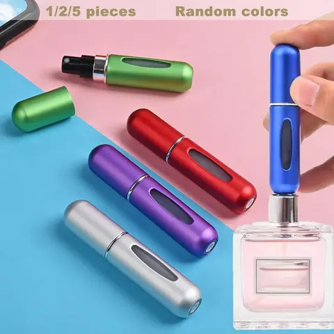 Random Color 5ml Perfume Spray Bottle, Reusable Travel Refillable Perfume Bottle, Mini Spray Bottle, Small Pocket Perfume Bottle, Travel Pump Bottle