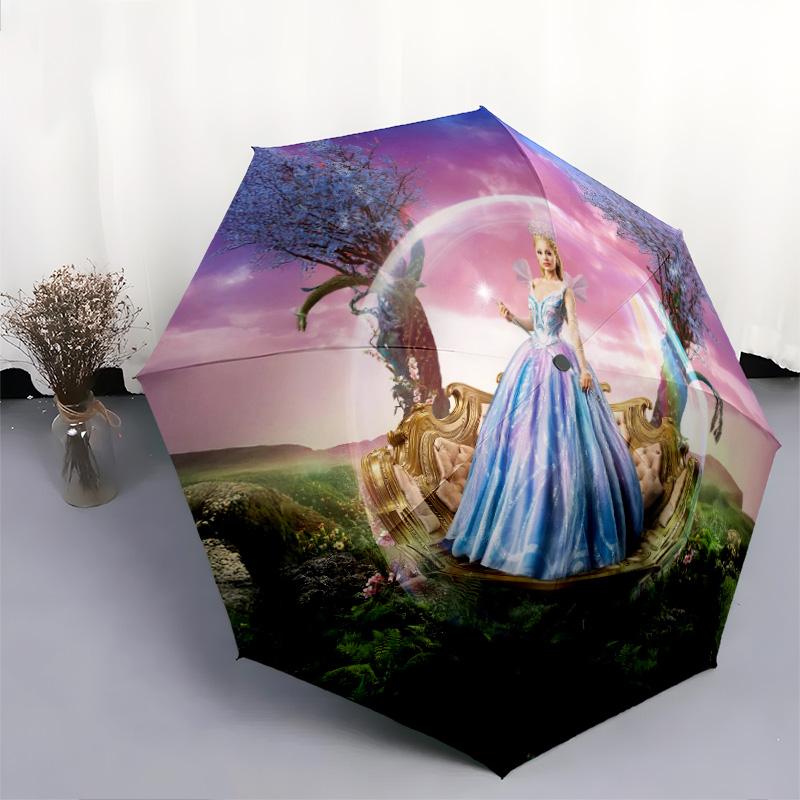 Cinderella Bubble Printed New Universal Umbrella, Automatic Folding Umbrella, Portable Foldable Design Travel Umbrella, Outdoor Umbrella, Black Friday, Christmas, Birthday Gift E1225