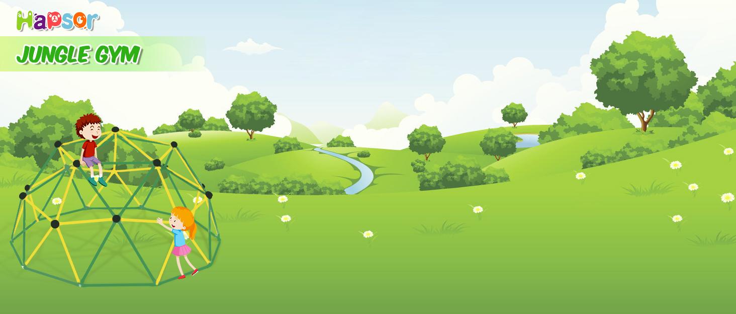 Bearbro 10ft climbing frame Swing Set with Saucer Swing and hammock(blue and green / bule and yellow not included Swing and hammock), Jungle Gym for Kids Outdoor Backyard, Supports 800lbs, Easy Asssembly, Rust-Resistant，TikTokShopBlackFriday