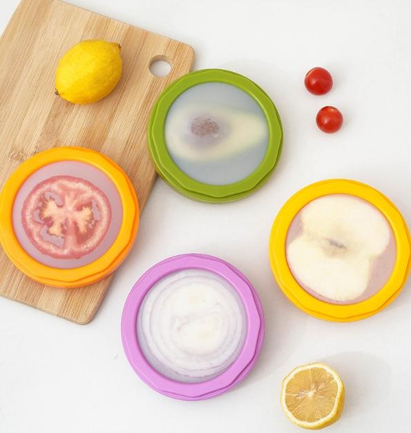 4-Piece Food Storage Container Set, Compartment Fruit & Vegetable Organizer, Antioxidant Fresh Produce Box, Food Preservation Kit for Home Kitchen, Fridge Storage, Outdoor Picnic & Meal Prep