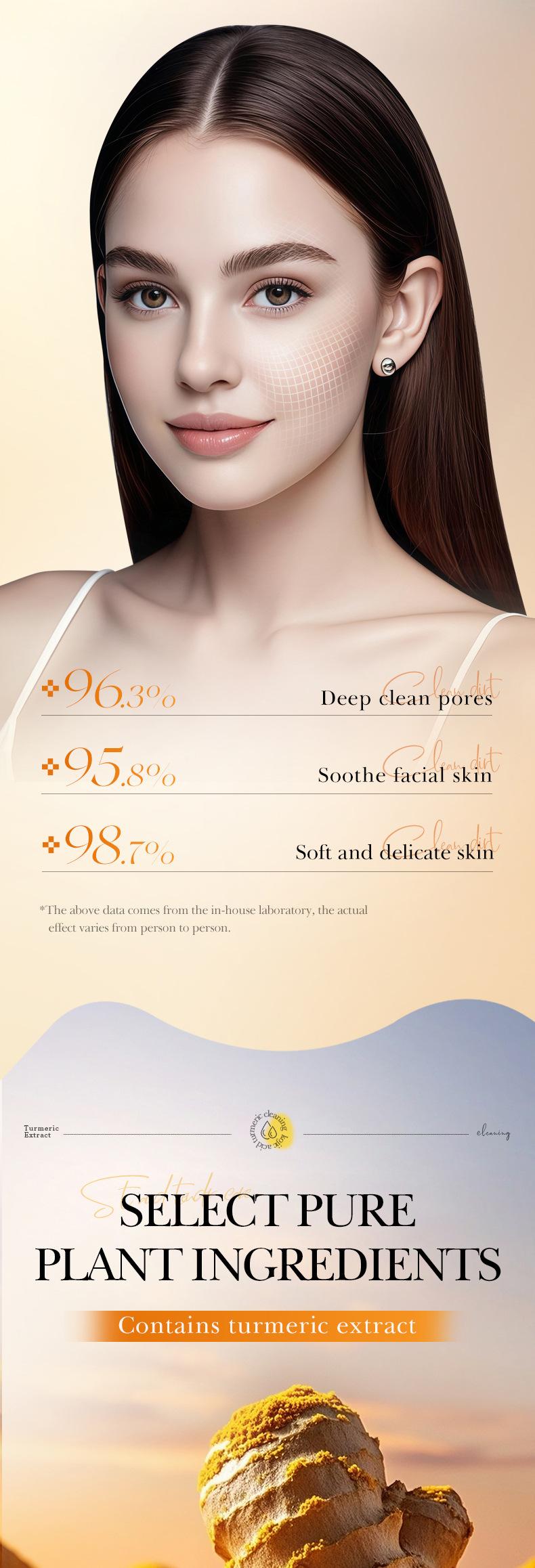 Disposable Turmeric Kojic Acid Cleansing Pads 50Pads Easy Daily Face Wash Pads Oil Control Refreshing Facial Skincare