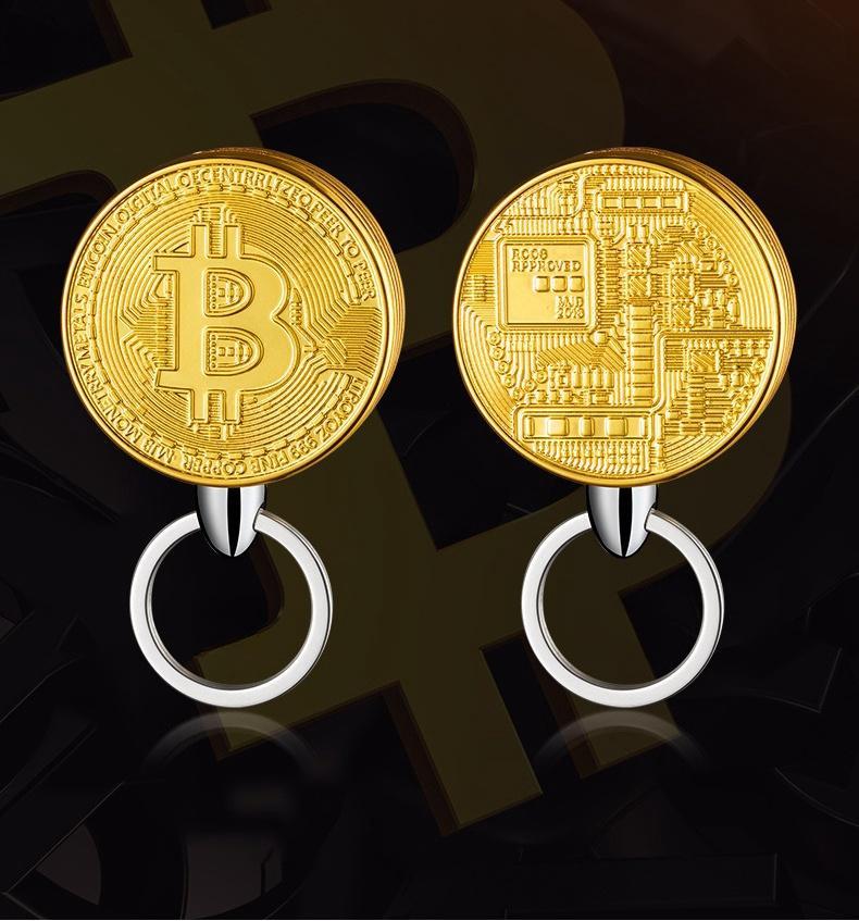 (Butane-free) Bitcoin-Shaped Refillable Butane Lighters, Windproof Metal Keychain Lighters with Adjustable Flame, Portable Coin Design for Camping, Candles & Outdoor Use-Cool Crypto Gift for Men & Friends (Butane Not Included)