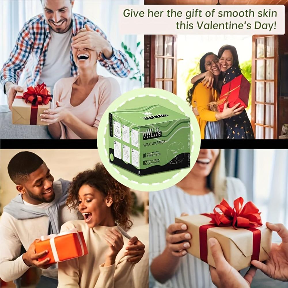 Viilife 6-Piece Hair Removal Wax Set Pink Wax Ball for Face Eyebrows Body Brazilian Lines 43 Accessories Home Salon Grade Hot Melt Wax Set - Cosmetic