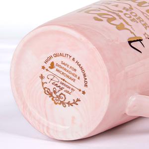 Biching Best Nurse Gifts for Women, Nurses' Day Gift, Nurse is a Work of Heart - 14oz Gold Printed Pink Ceramic Coffee Mug, Birthday Thank You Gift Present for Nursing School Student Graduation Nurses Day, Gift Boxed