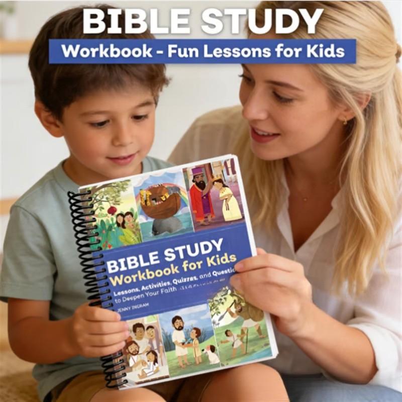 Children Bible Study Workbook, Interactive Learning for Kids, Bright and Fun Design, Enhance Faith Through Biblical Knowledge