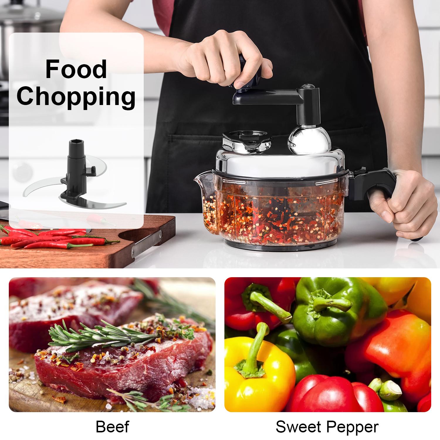 Geedel Hand Food Chopper, Quick Manual Vegetable Processor, suitable for vegetables,fruits Kitchen Utensils Multicolor