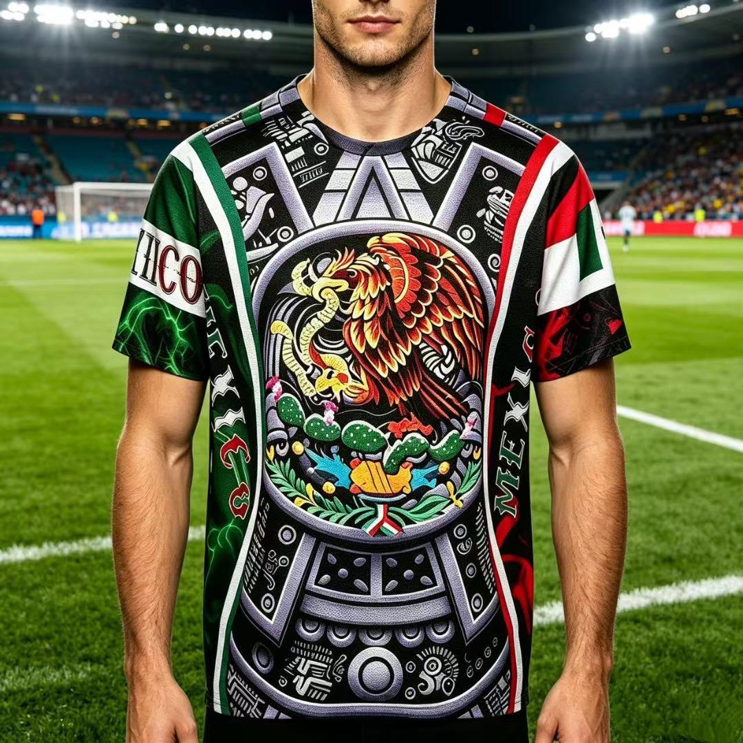 ️Men's 2026 Mexico Soccer Jerseys,   Mexico Aztec Eagle T-Shirt, Jerseys De Mexico, MexicanAztec Calenda Graphic Retro Soccer Jersey good graphic tees