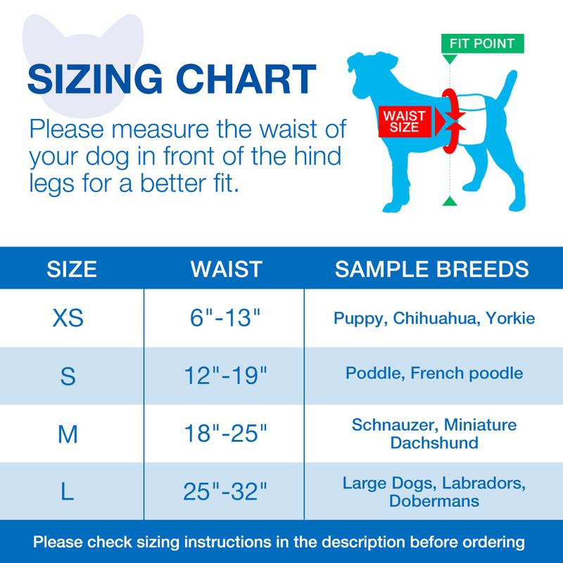 DONO Disposable Male Dog Diapers,Doggie Diapers Wetness Indicator Leak-Proof Dog Belly Wraps, Rapid-Dry Gel Technology Puppy Diapers for Excitable Urination Incontinence,size x-small,small,medium, large,2bags or 6bags for Dogs