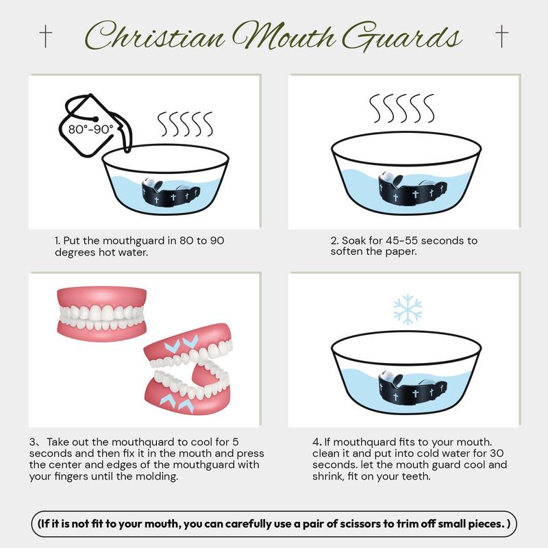 Mouth Guard - Faith Cross Mouthguard with Case, Religious Adult Mouth Guards Braces for Football Boxing Basketball Lacrosse Hockey and All Contact Sports