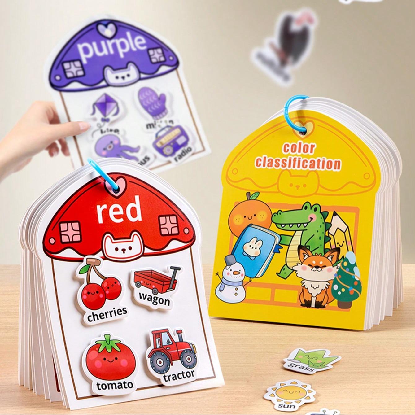 Interactive Magic Sticker Book, 48 Items & 6 Scene Cards, Reusable Sensory Toys, Improves Focus & Sensory Development
