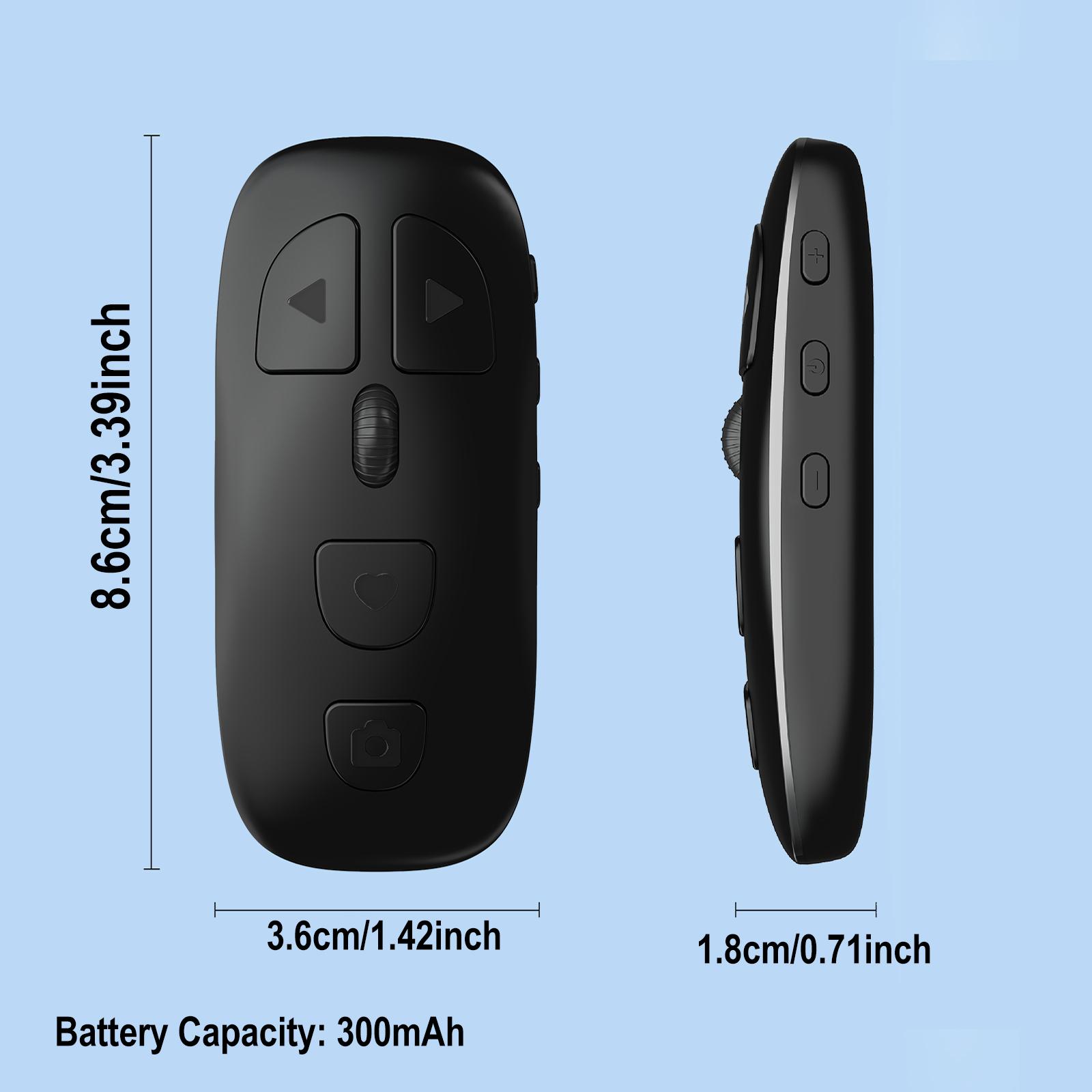 Wheeled Phone Remote Controller, Tiktok Video Swipe Control, Smart Selfie Remote with Zoom Function, Volume Control, for Android and iOS Phones/pads