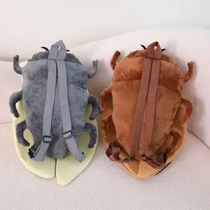 Artificial Animal Insect Insect Backpack Soft Shoulder Bag Cicada Backpack Zipper Design Brown/Green