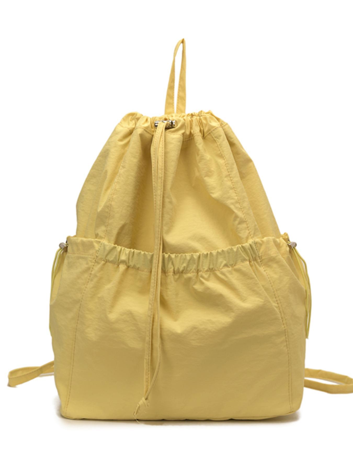 Large Capacity Nylon Drawstring Backpack, Preppy Style, Lightweight, Suitable for Students, Shopping, Daily Use, All Seasons