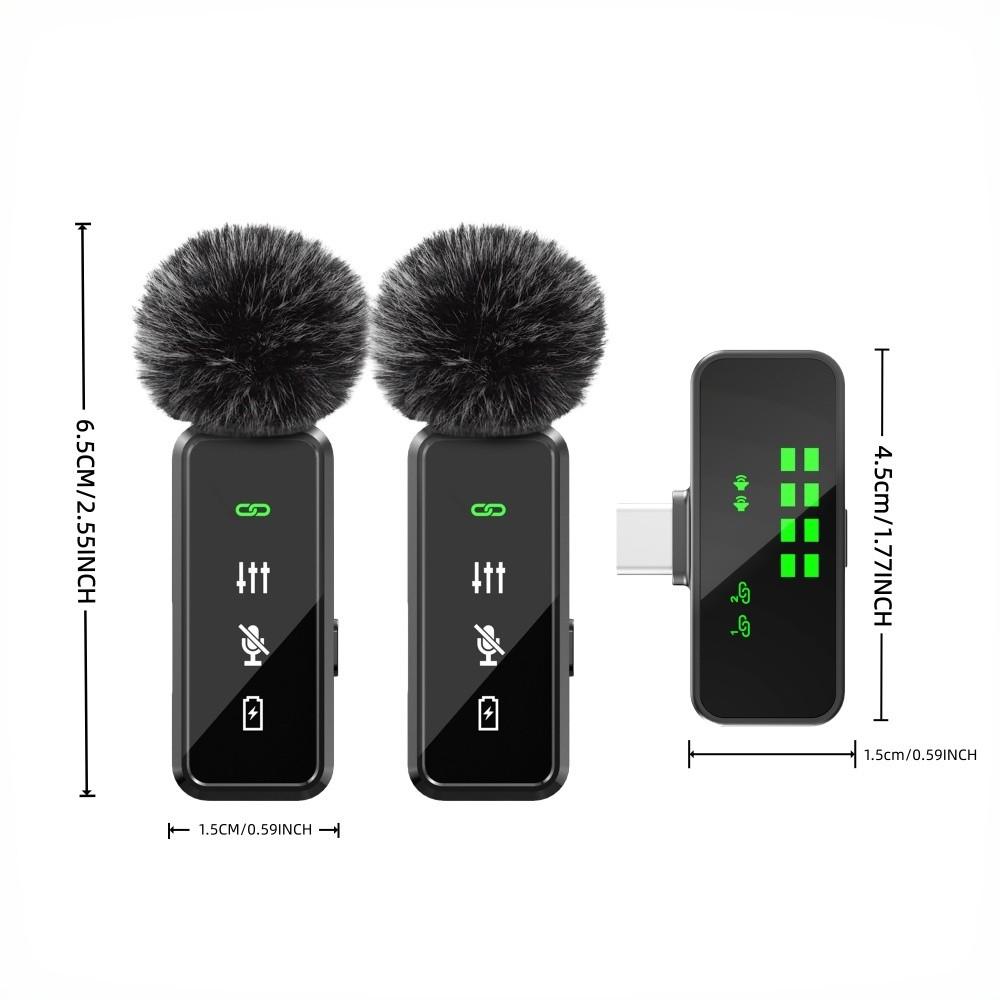 Wireless Microphone, Professional Wireless Microphone for iPhone & Android Phone, Lapel Mic for Video Recording, Teaching, Interviews, Podcast