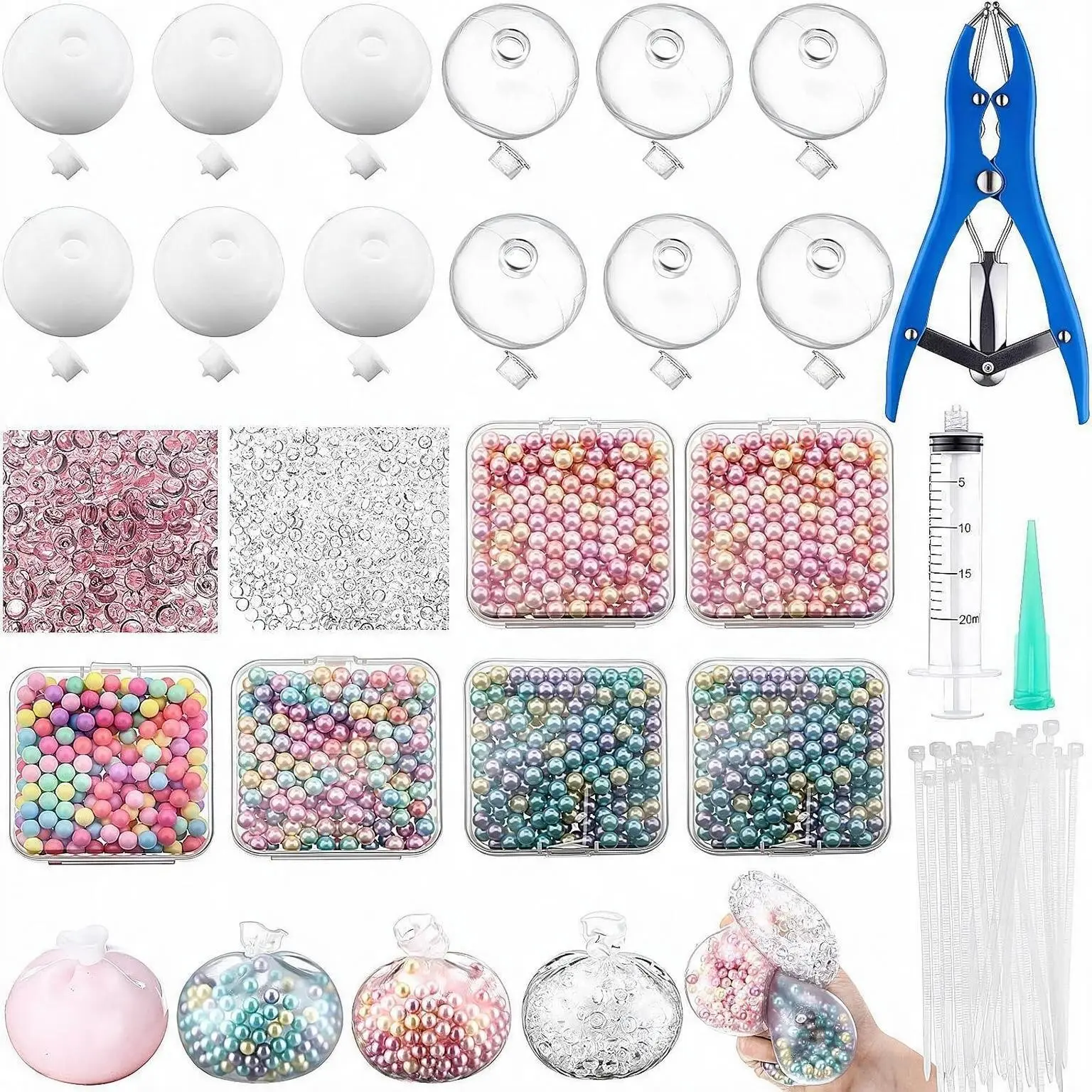 Handmade Ball Squishy Material Kit, Tpr Empty Ball Skin, Stress Relief DIY Set, Water Ball Outer Shell, Creative Craft Supplies