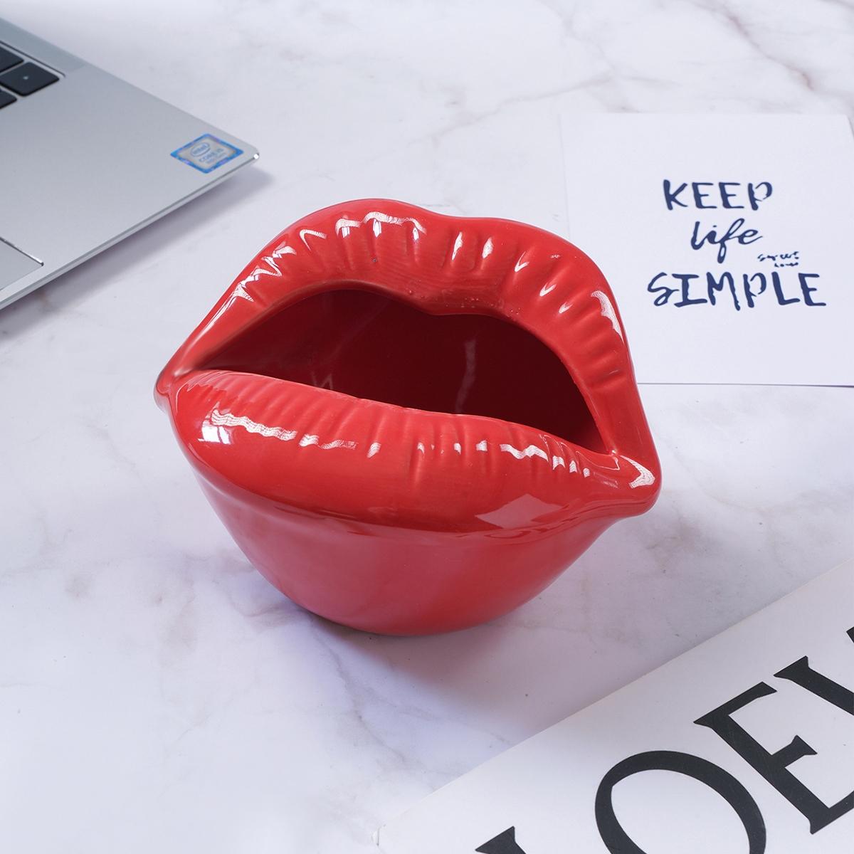 Lips Resin Storage Box, Cute Photography Prop Decorative Box, Handmade Desktop Organizer, Home Decoration Craft, Small Items Holder