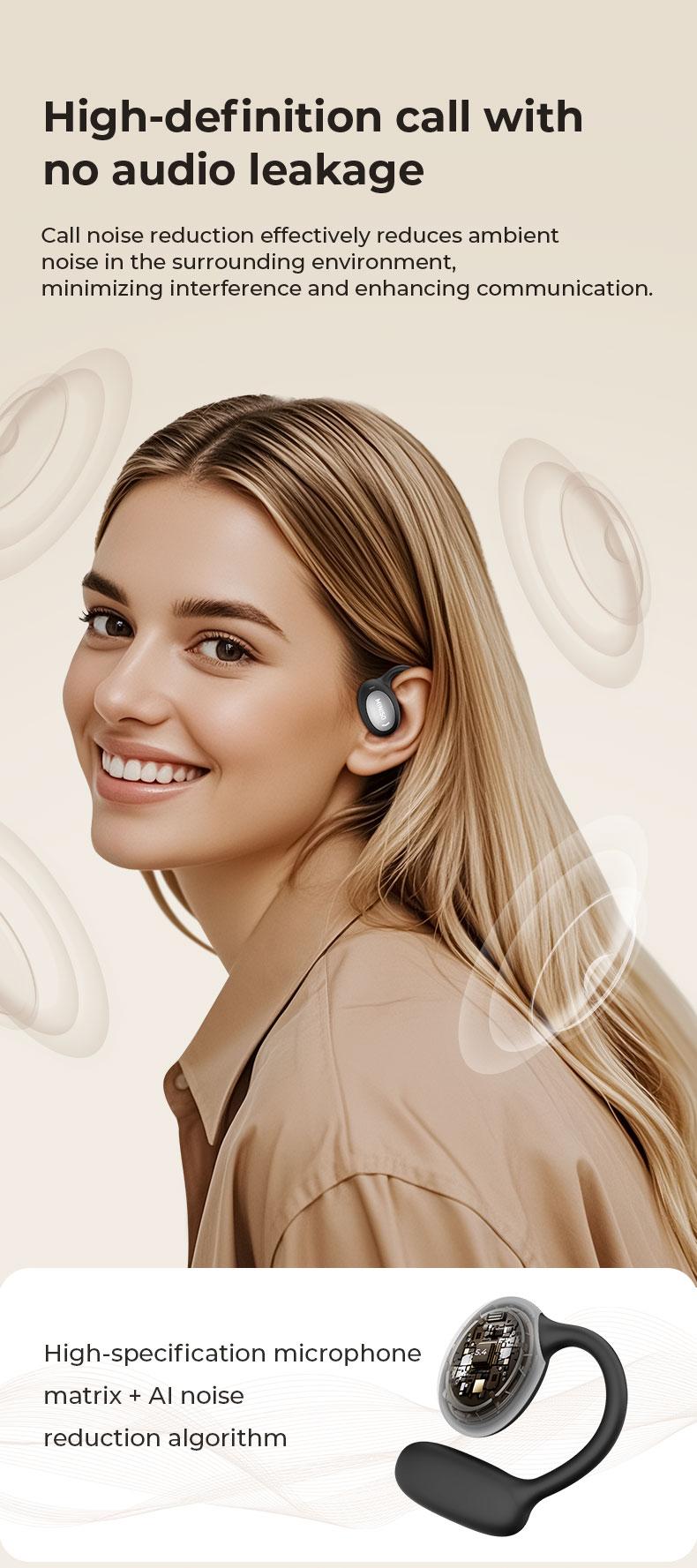 MINISO 181  OWS open Bluetooth 6.0 sports earphones HIFI sound quality sports earphones IPX5 waterproof with microphone