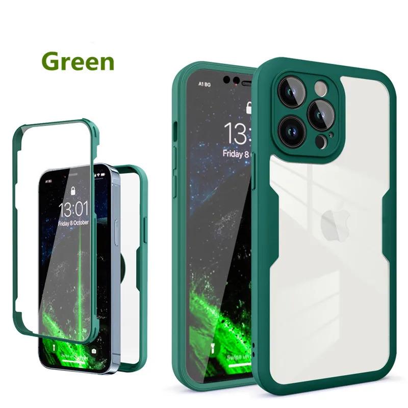 360 Full Body Front+Back Clear Case For iPhone 16 15 14 13 11 12 Pro Max Silicone  Shockproof Cover