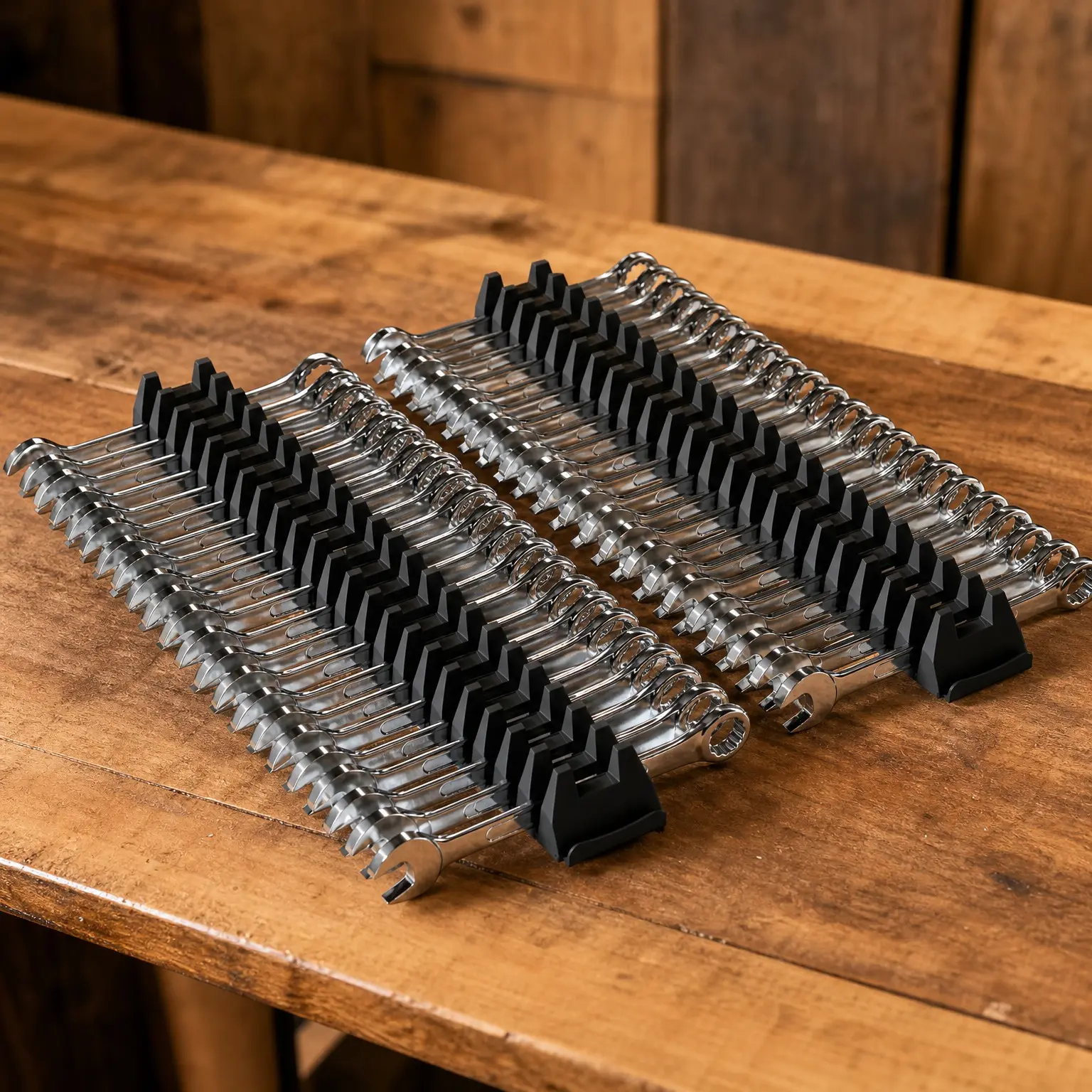 48PCS Magnetic Modular Wrench Organizer Set for Tool Drawer Storage Rack with Metric & SAE Labels, Magnetic Wrench Holder, Perfect Gift for Men, Fathers, Boyfriends, DIYers & Mechanics (Black)Gift