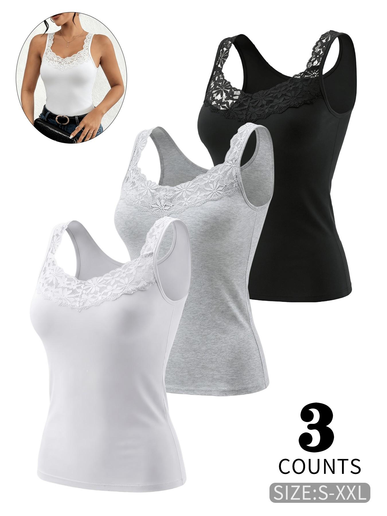 3PCS Summer Cool Lace Cami, The Ultimate Street Style Essential for Trendy Girls.