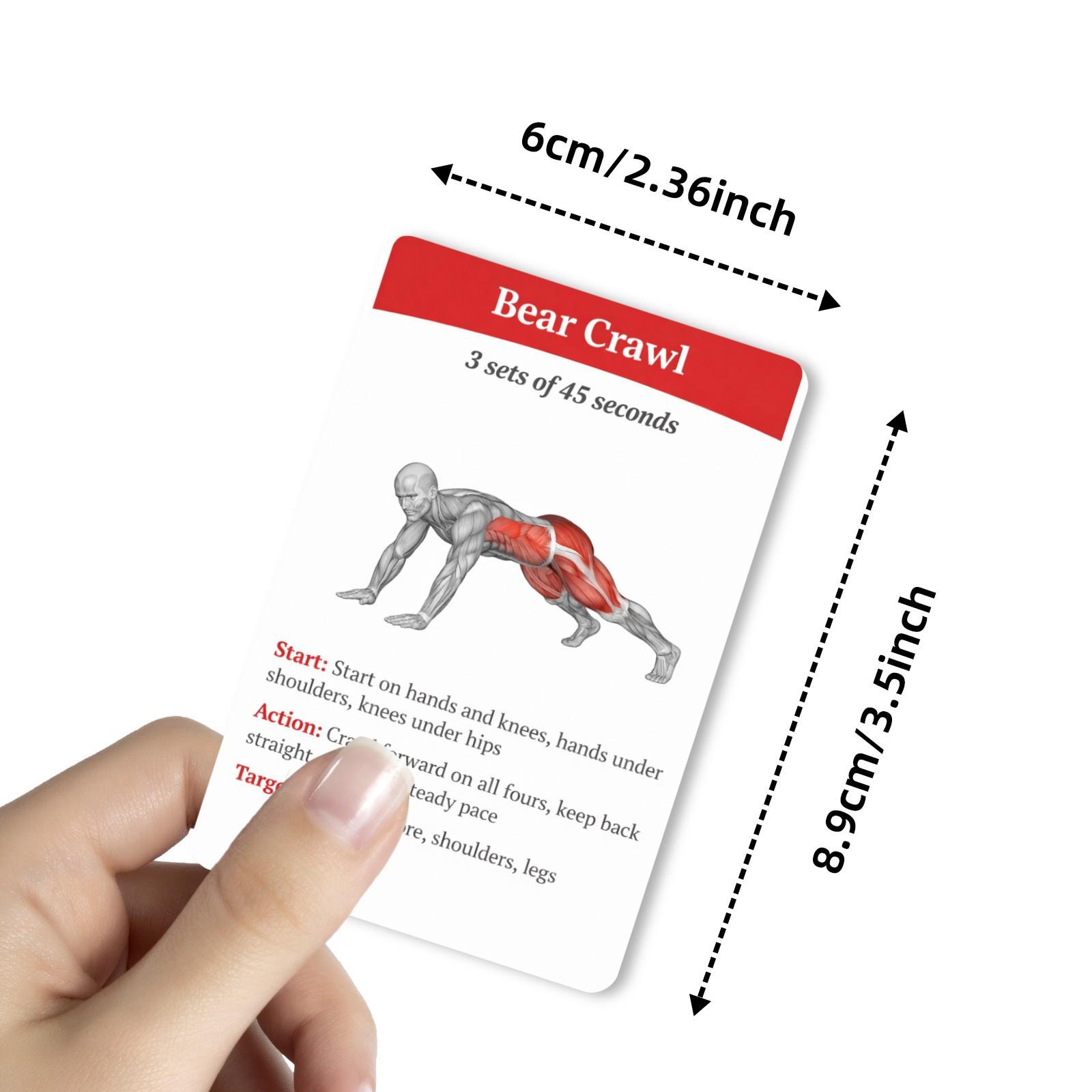 36 sheet Full-Body Fat Burning Plan Guidance Cards, Portable Muscle Diagram Exercise Home Fitness Training Cards, Essential Workout Tools