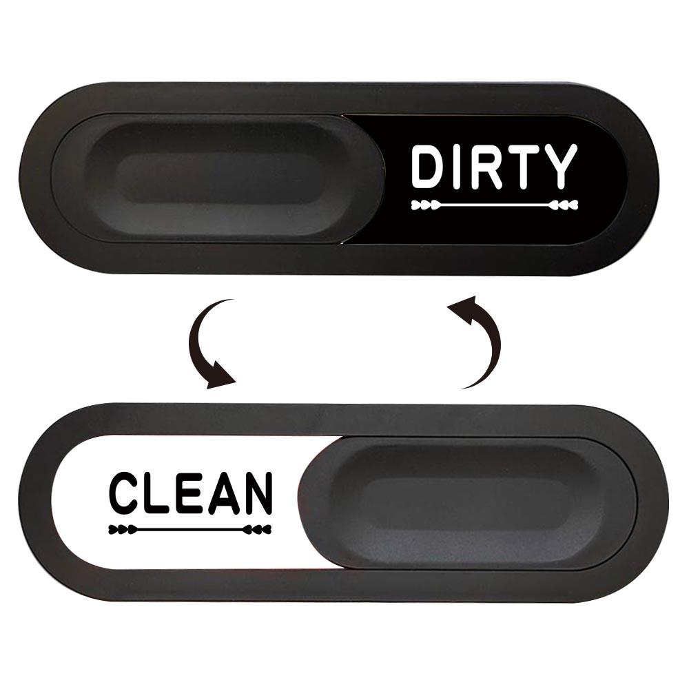 Innovative Slide Clean/dirty Sign, Magnetic Cover, Frosted Frame, Adhesive Backing, Dishwasher Safe, Kitchen Utensil Organizer