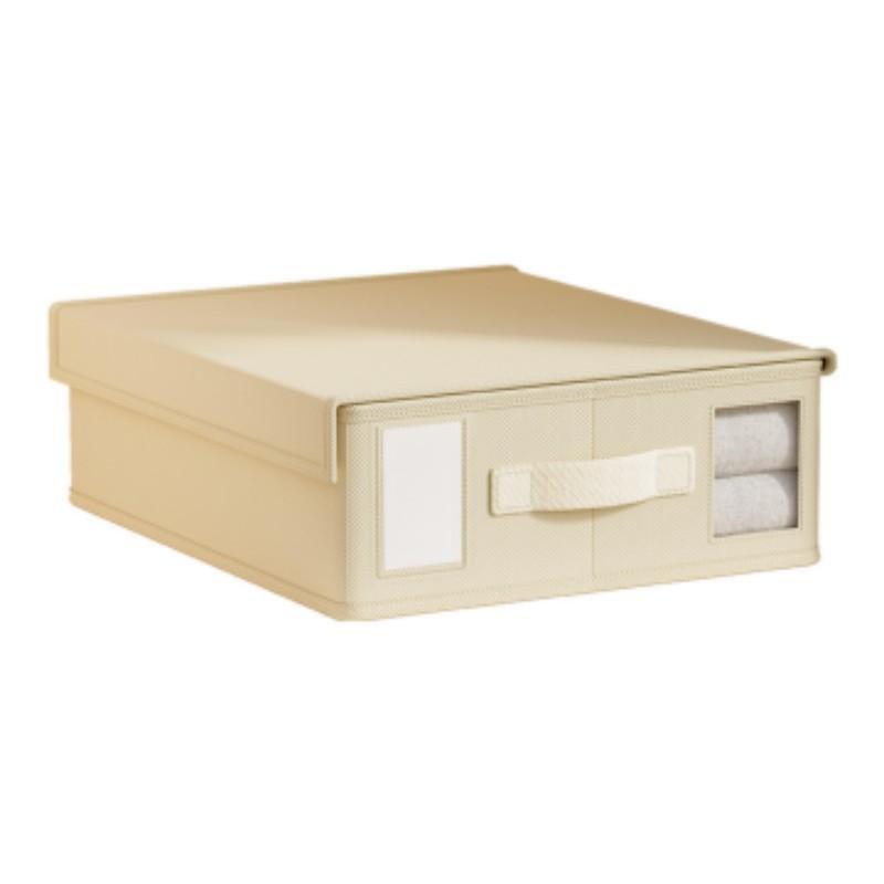 Foldable Large Capacity Bedding Storage Box with Viewing Window, Organize Sheets, Pillows, and Duvets Easily, Space-Saving Design for Neat Storage, Folding Storage Bin, Collapsible Storage Box, Bed Sheets Organizers